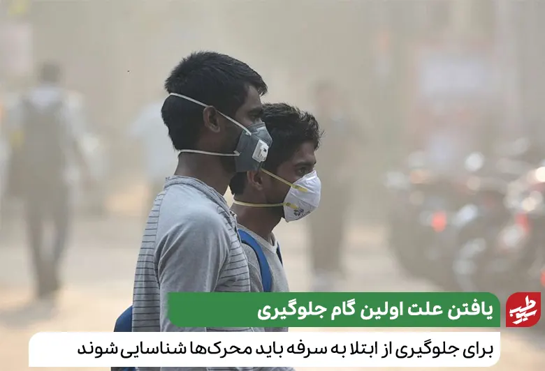 فردی که در هوای آلوده ماسک زده است|سیوطب