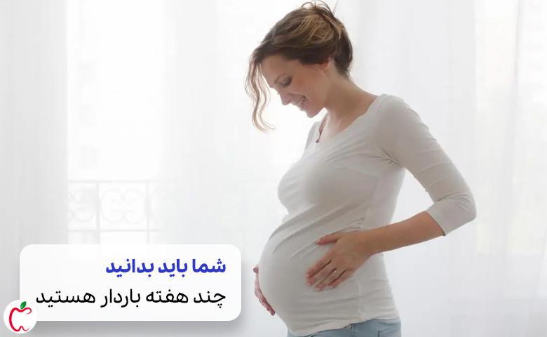 زنی باردار که محاسبه سن بارداری را انجام داده است| سیوطب